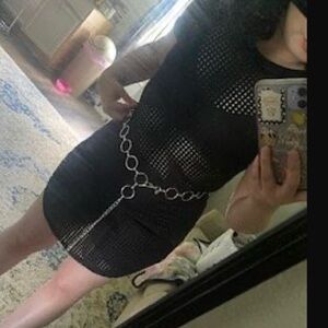 🦇🖤☕️ Small Black Bathing Suit Cover Up Dress OR Goth Layering Dress 🦇🖤☕️